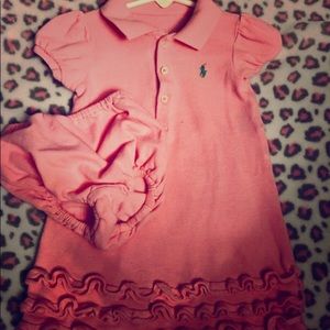 Baby Girl Ralph Lauren Dress with Ruffled Trim